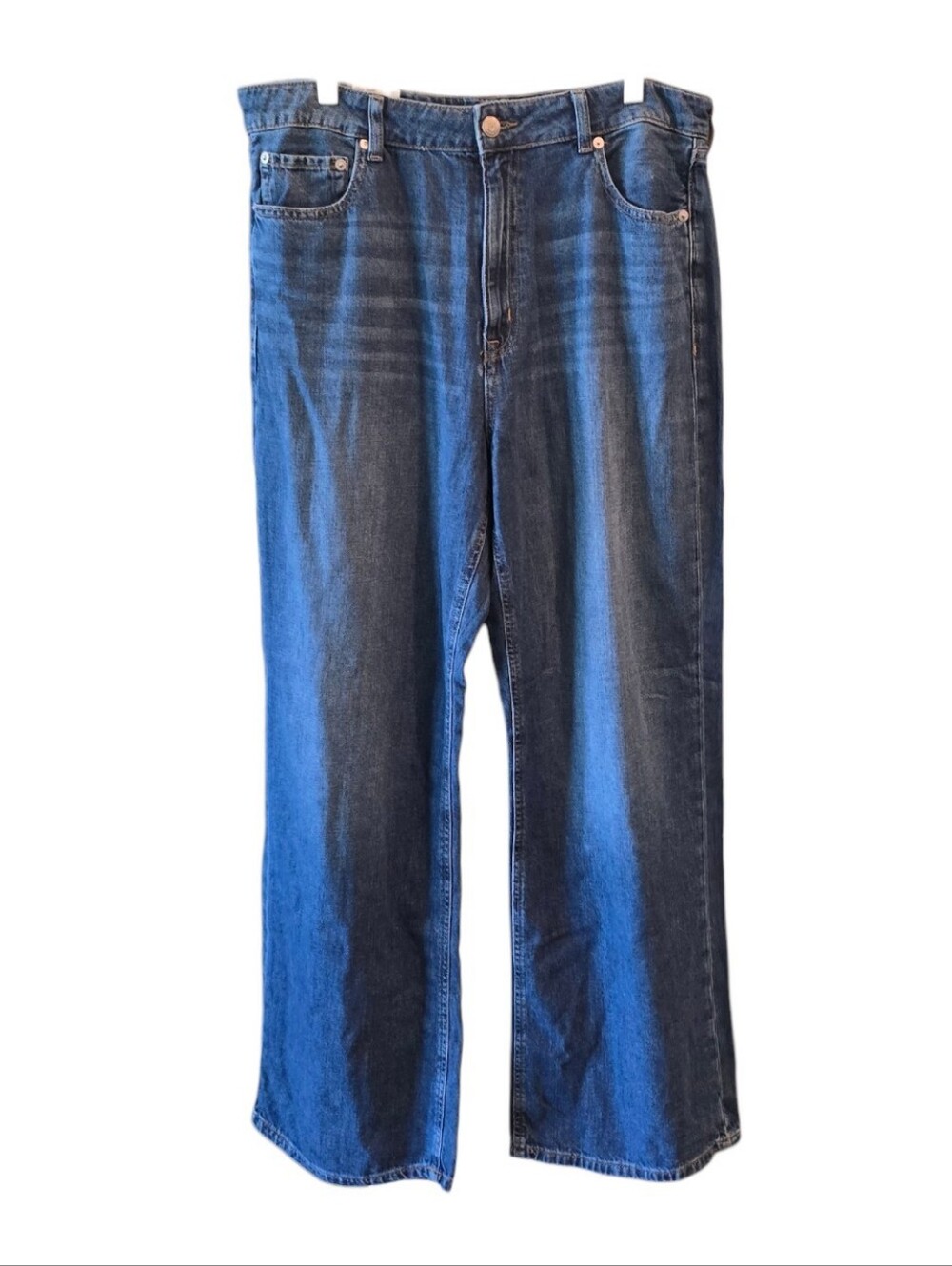 💜 NWT AEROPOSTALE High Rise Wide Leg Jeans Fall Autumn Medium Dark Wash 14